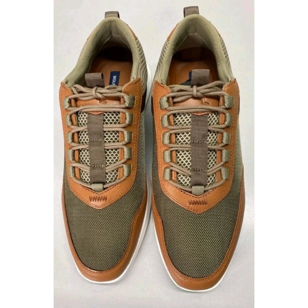 Wolf and Shepherd Mens Crossover Victory Trainer Sneakers Size 9.5 Khaki White
